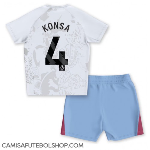 Camisa de time de futebol Aston Villa Ezri Konsa #4 Replicas 2º Equipamento Infantil 2023-24 Manga Curta (+ Calças curtas)